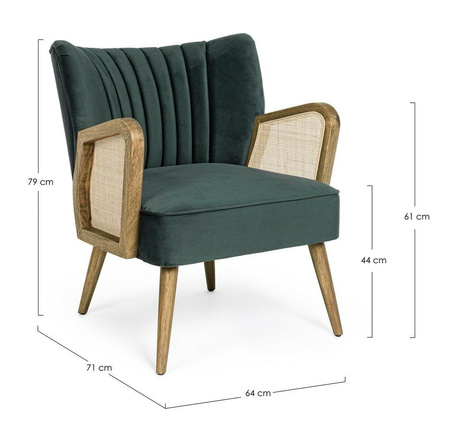 BIZZOTTO fotel VIRNA zielony