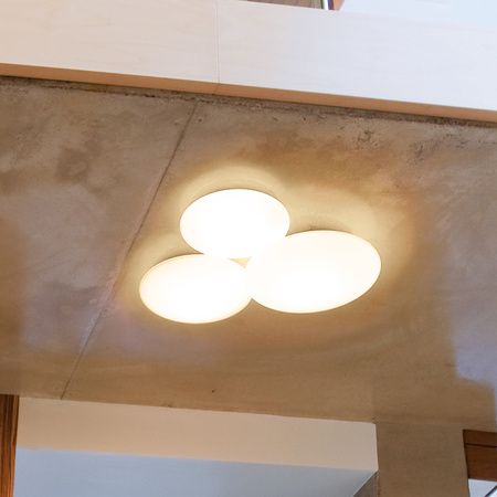 Vibia Puck Lampa Sufitowa LED, szer. 56.8cm, wys. 11, GL 49.2 cm, Satyna Szary Aluminiowy