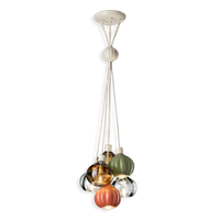 SOSPENSIONE 6 LUCI GRAPPOLO - mix acceso / 6-LIGHTS PENDANT - mix AFOXE' Ferroluce C2646-MIX