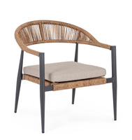 BIZZOTTO krzesło ogrodowe JANDIA szare    / naturalne