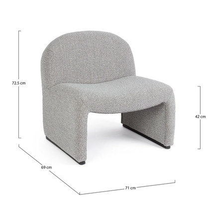 BIZZOTTO fotel BASSILLA szary