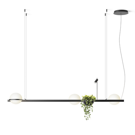 Vibia Palma Lampa Wisząca LED, 4-punktowa, szer. 195, wys. 200 GL 47 cm, Grafitowy Mat Opal Mat