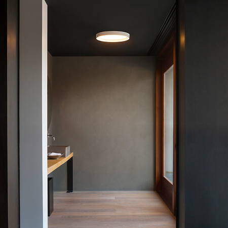 Vibia Up Lampa Sufitowa LED, średnica 73cm, wys. 7 cm, Biały Mat Satyna