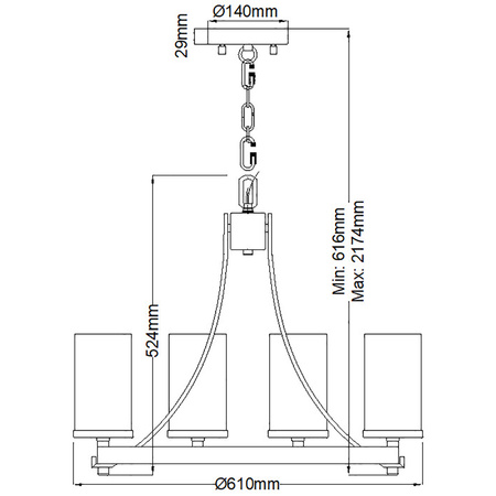 Żyrandol Angelo - 5 źródeł światła Angelo Quintiesse Feiss QN-ANGELO5
