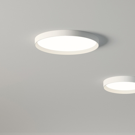 Vibia Up Lampa Sufitowa LED, średnica 73cm, wys. 7 cm, Biały Mat Satyna