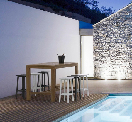 BIZZOTTO krzesło barowe ogrodowe SKIPPER  71 białe