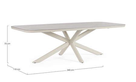 BIZZOTTO stół ogrodowy ISACCO PELICAN     240x110 beżowy