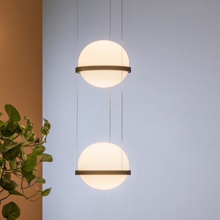 Vibia Palma lampa wisząca LED 2-punktowa średnica 22 wys. 250 cm grafitowy mat opal mat