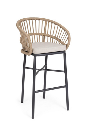 BIZZOTTO krzesło barowe ogrodowe          ODIVELAS beżowe