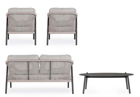 BIZZOTTO zestaw ogrodowy MIRAVET          antracyt / beż