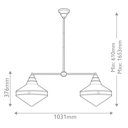Lampa wyspowa Willard - 2 źródła światła - Miejski brąz Quintiesse QN-WILLARD-LP2-UBZ-PG