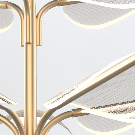 Duża lampa wisząca LED Floriana - Naturalny mosiądz Quintiesse QN-FLORIANA-8P-L-NBR