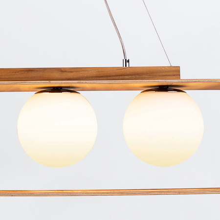 Lampa wisząca Sfera Brązowy, Drewno Quintiesse Accord QN-SFERA-3P-TEAK