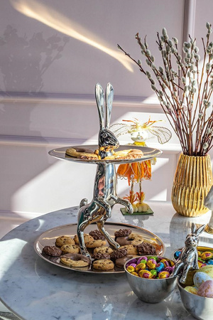 KARE patera / etażerka BUNNY srebrna