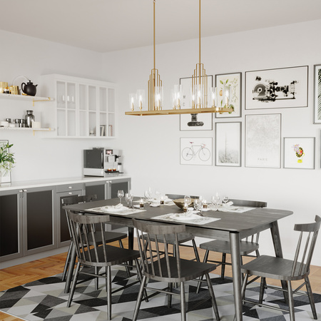 Żyrandol Kimrose - 10 źródeł światła - Szczotkowany naturalny mosiądz Kimrose Quintiesse Kichler QN-KIMROSE10-BNB