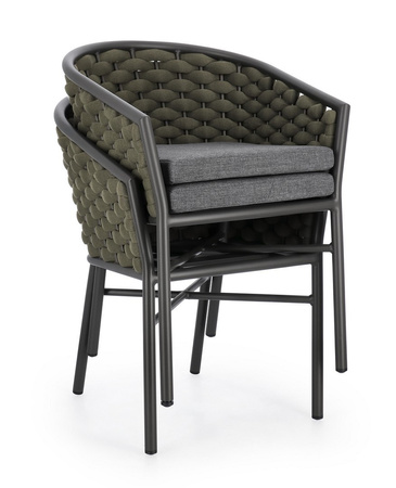 BIZZOTTO krzesło ogrodowe MARGALIDA       szare / zielone