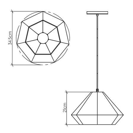 Lampa wisząca Diamond Brązowy, Drewno Quintiesse Accord QN-DIAMOND-P-S-TEAK
