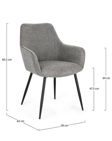 BIZZOTTO krzesło CORA ARM czarny / szary