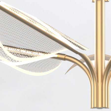 Duża lampa wisząca LED Floriana - Naturalny mosiądz Quintiesse QN-FLORIANA-8P-L-NBR