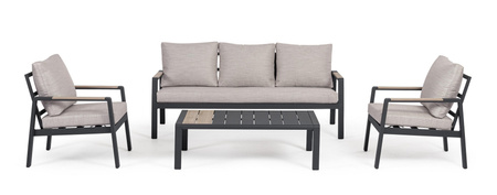 BIZZOTTO zestaw ogrodowy ELNA antracyt    / beż