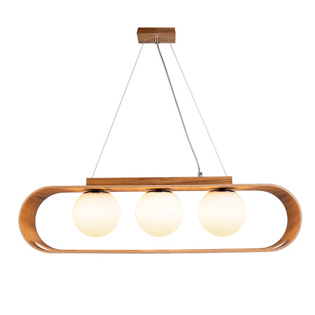 Lampa wisząca Sfera Brązowy, Drewno Quintiesse Accord QN-SFERA-3P-TEAK