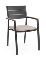 BIZZOTTO krzesło ogrodowe ZELMAR szare