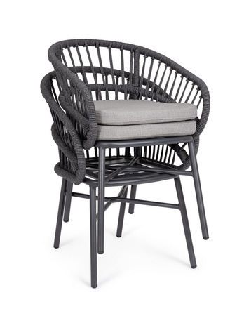 BIZZOTTO krzesło ogrodowe ODIVELAS        czarne
