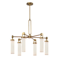 Żyrandol Wynwood - 6 źródeł światła - Vintage mosiądz Quintiesse QN-WYNWOOD6-VBS