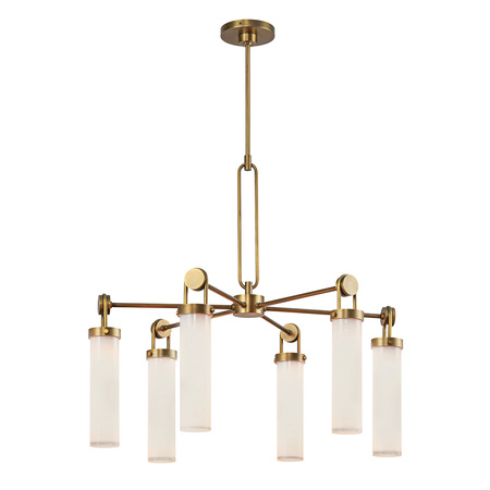 Żyrandol Wynwood - 6 źródeł światła - Vintage mosiądz Quintiesse QN-WYNWOOD6-VBS