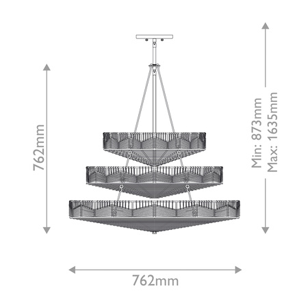 Żyrandol Ophelia - 13 źródeł światła - Czarny Quintiesse QN-OPHELIA-13P-BK-BK