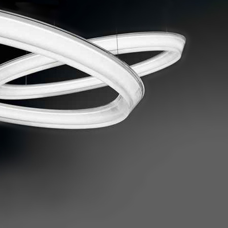 Vibia Halo Circular Lampa Wisząca LED, 55.5 wys. 250 cm, Biały Mat