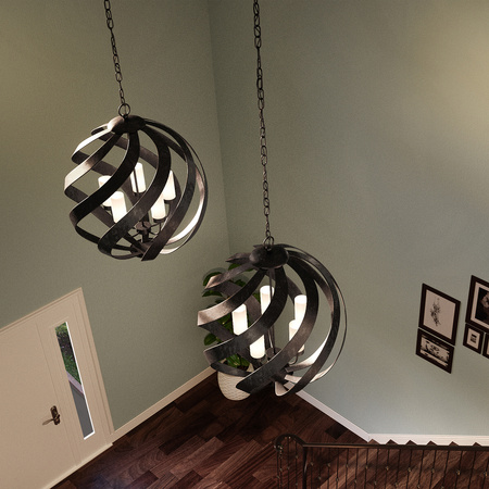 Latarnia wisząca Blacksmith - 5 źródeł światła Blacksmith Quintiesse Quoizel QN-BLACKSMITH-5P-OBK