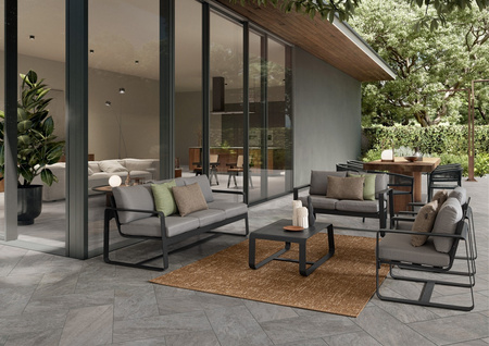 BIZZOTTO sofa 3-osobowa ogrodowa          MERRIGAN szara