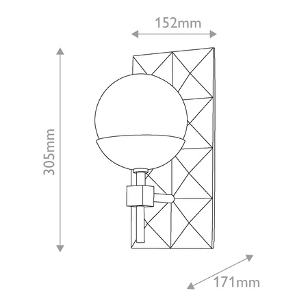 Kinkiet Deco - 1 źródło światła - Lakierowane złoto Quintiesse QN-DECO-1WB-AB-O