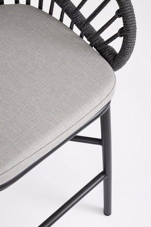 BIZZOTTO krzesło barowe ogrodowe          ODIVELAS czarne