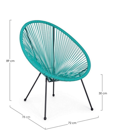 BIZZOTTO krzesło ogrodowe PARKER          turkusowe