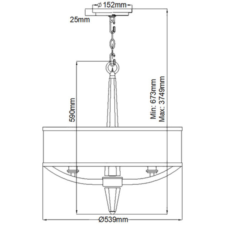 Lampa wisząca Ascher - 3 źródła światła Ascher Quintiesse Hinkley QN-ASCHER-3P