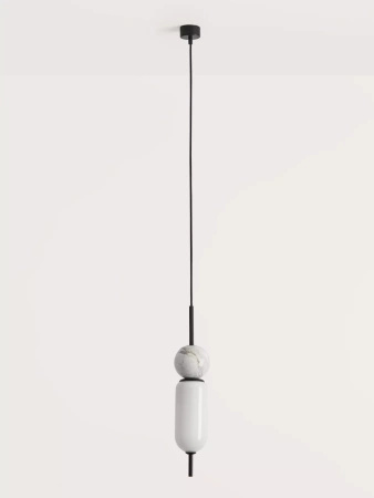 AROMAS Lampa wisząca Anet czarna z białym marmurem