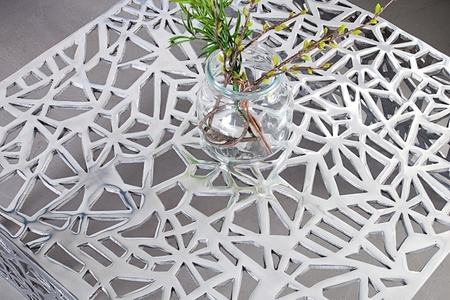 INVICTA stolik kawowy ABSTRACT 60cm  - srebrny, aluminium