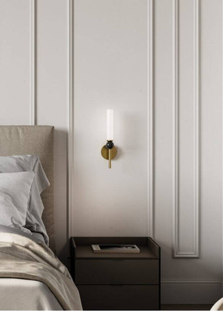 Aromas Lampa ścienna / kinkiet Delie wys. 38 cm czarny / biały marmur