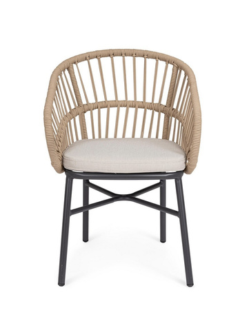 BIZZOTTO krzesło ogrodowe ODIVELAS        beżowe