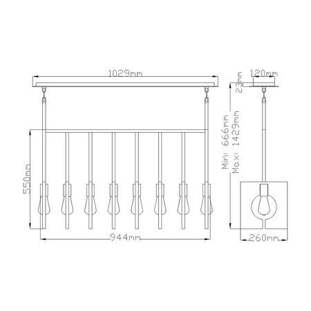 Żyrandol Ludlow - 8 źródeł światła - Szczotkowany grafit Ludlow Quintiesse Lisa McDennon by Hinkley QN-LUDLOW8-GR