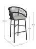 BIZZOTTO krzesło barowe ogrodowe          ODIVELAS czarne