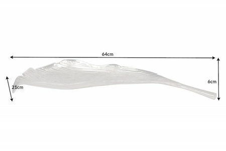 INVICTA misa LEAF 65 cm srebrna - aluminium