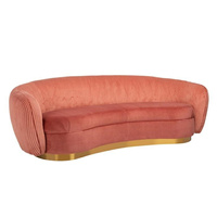 RICHMOND sofa WAYLON PINK - welur, podstawa złota