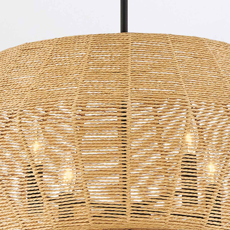 Żyrandol Luca - 10 źródeł światła - Czarny, karmelowy beż Quintiesse QN-LUCA-10P-BK-CAM