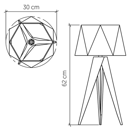 Lampa stołowa Angular Brązowy, Drewno Quintiesse Accord QN-ANGULAR-TL-TEAK