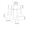 SOSPENSIONE 5 LUCI  / 5-LIGHTS PENDANT BERIMBAU Ferroluce C2605-VSA