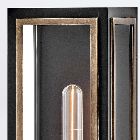 Latarnia naścienna Shaw - 1 źródło światła - Czarny, oksydowany brąz Quintiesse QN-SHAW-1M-BK