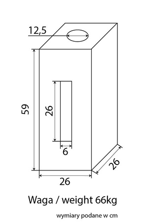 Fundament betonowy MAXI KWADRAT 66KG do opraw ogrodowych
